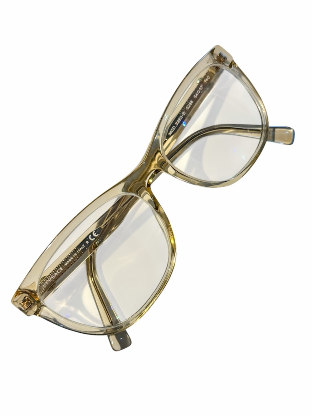VERSACE 3263-B 5288 Champagne Gold Glitter Medusa quiet luxury glasses frames